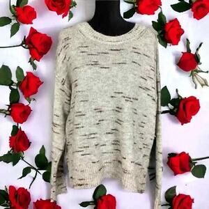 Max Studio Women’s Small Tan Brown Knit Sweater Crew Neck Long Sleeve Pullover